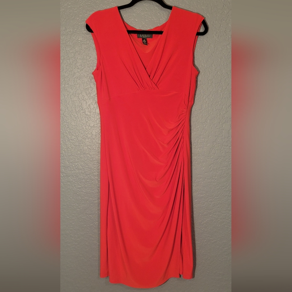 Red Ralph Lauren below the knee dress, size 12